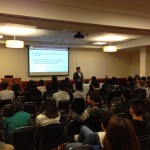 JT Tran gives his keynote presentation to the students of Northeastern University